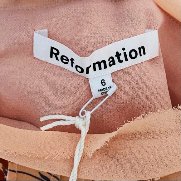 $248 NWT Reformation Irene Blush Pink Floral Print Silk Sleeveless Mini Dress 6 - Picture 11 of 13